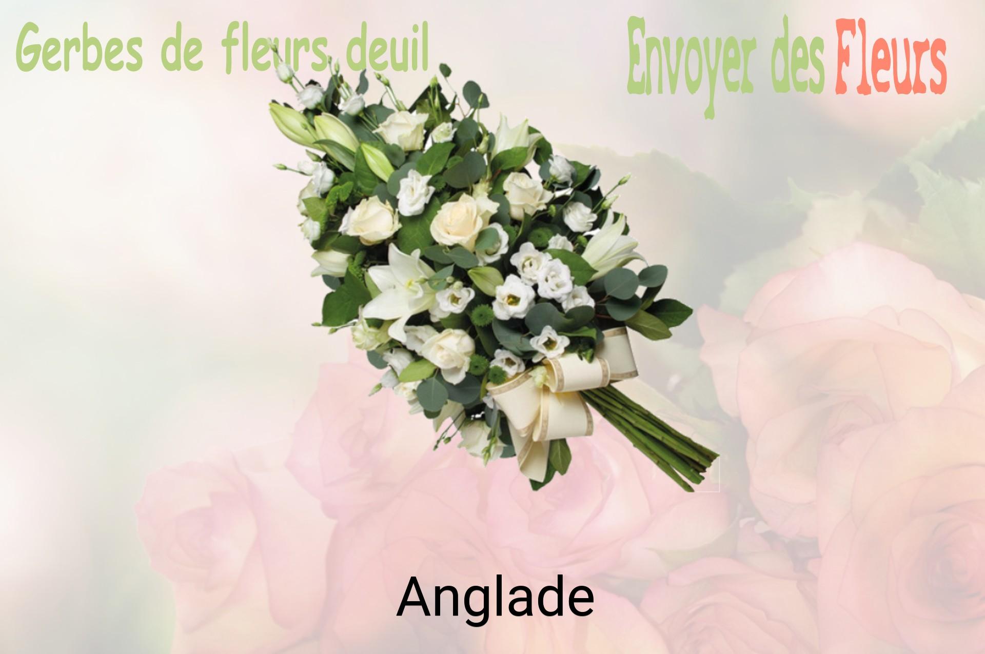 Gerbe de fleurs de deuil livrée à Anglade